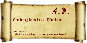 Andrejkovics Márton névjegykártya