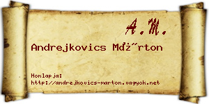 Andrejkovics Márton névjegykártya