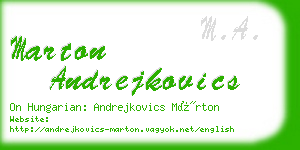 marton andrejkovics business card